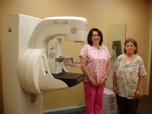Lori Dailing (left) and Terri Bailey, two of the radiologic technologists at TCMH, that use the digital mammography for mammograms.