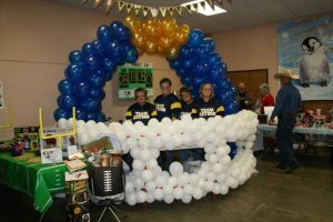 “Team Jayson” sponsored by Peoples Community Bank in Cabool cooked and served chili out of a giant balloon helmet. They won third place for team fundraising at the event.