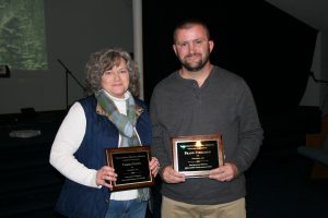 Tamma Floyd of Hutcheson Pharmacy and Frank Steelman of Emergency Medical Services won the top customer service awards given to employees at Texas County Memorial Hospital in 2016.