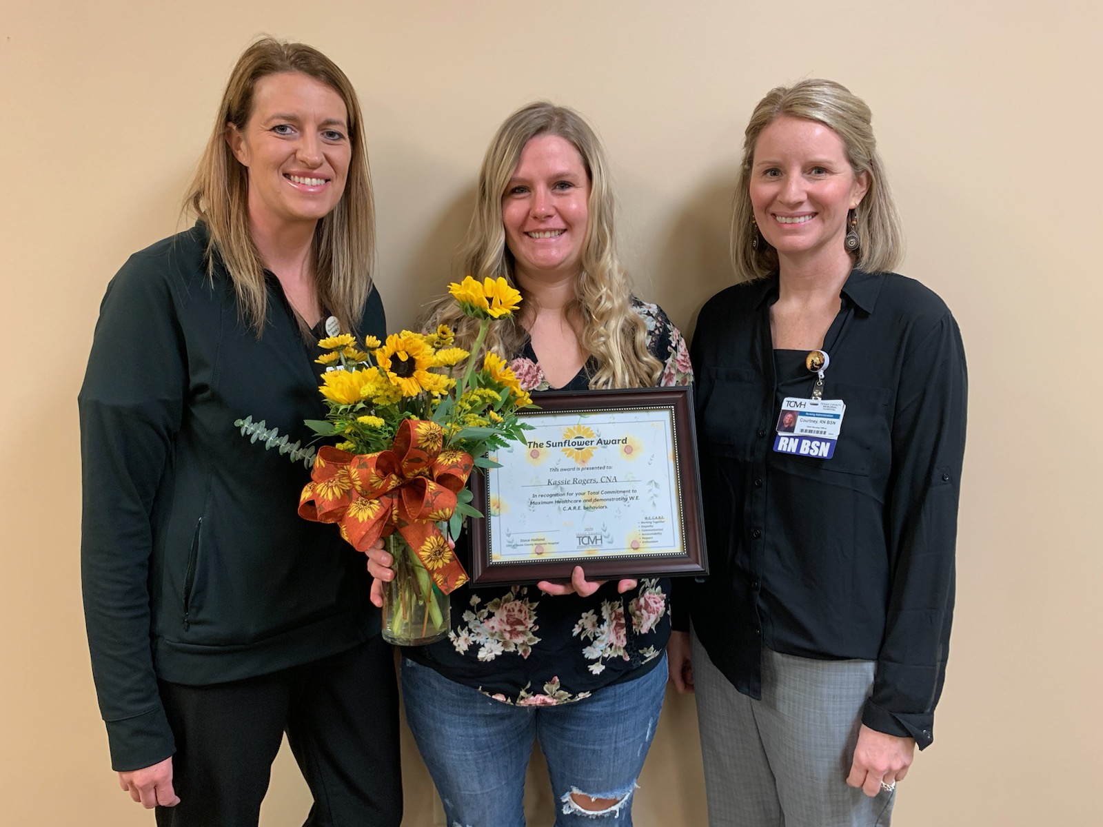 First Sunflower Award Given at Hospital Texas County Memorial Hospital